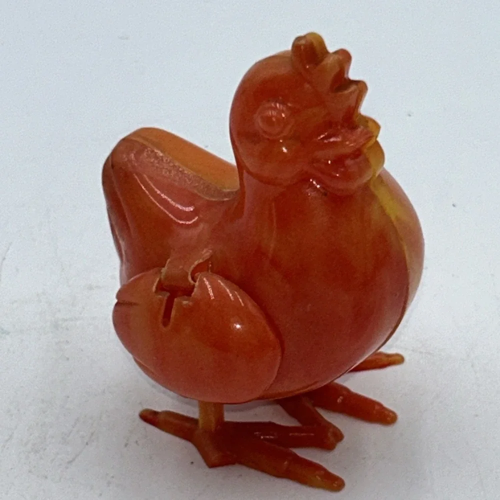 Busy Biddy Hen Toy Chicken Novelty Vintage Marvin Glass Lays Marble Eggs